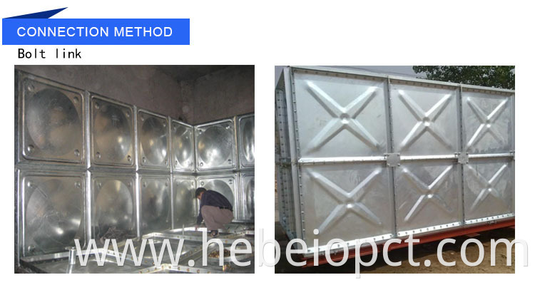 HDG hot dip galvanized steel overhead water storage tank